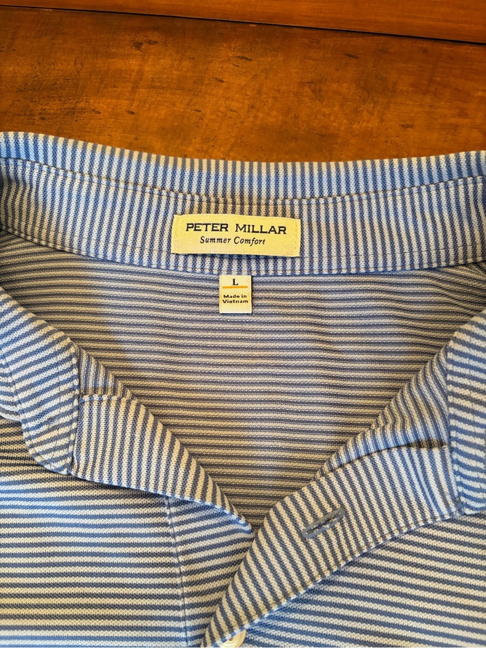 Peter Millar Blue Striped Polo